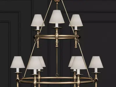 Chapman Classic Two Tier Ring Chandelier 3D model