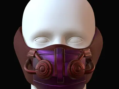 Gas mask helmet 3d model scifi Low-poly  Low-poly 3D model 205