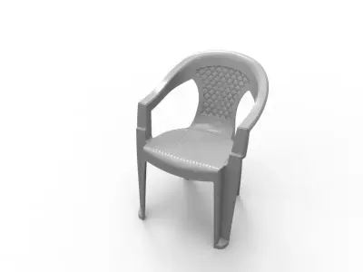 PLASTIC PATIO CHAIR Low-poly 3D model