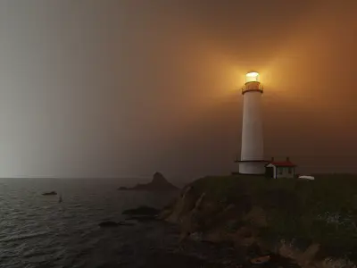Old Lighthouse 3d Scene Low-poly 3D model
