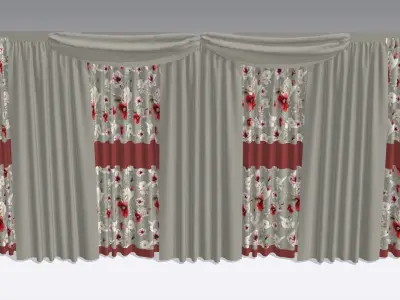 Curtain Low-poly 3D model