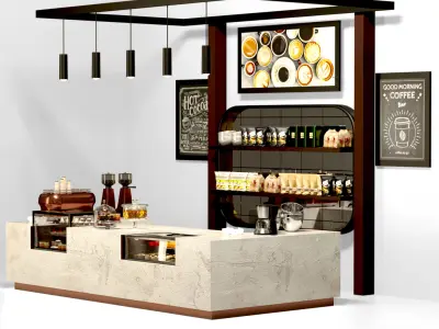 Large cafe with sweets 3D model