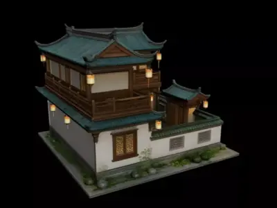Chinese courtyard 3D model buy