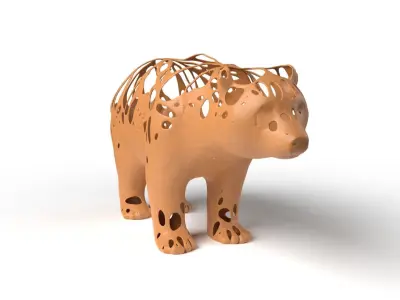 Panda Dust Voronoi Low-poly 3D model