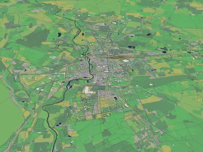 Cottbus Germany 30x30km 3D City Map 3D model
