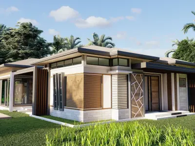 Casa Scene-villa-modern house 3D model 24