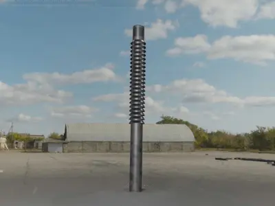 Galvanized Light-Column -24- Street-Light 9 Low-poly 3D model