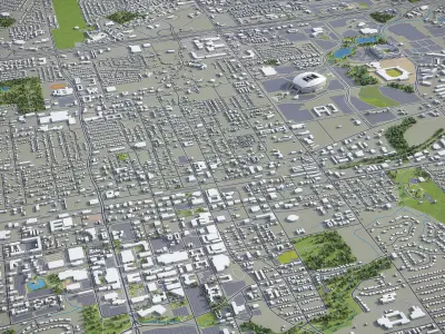 Arlington - Texas - City 3D Model Low-poly 3D model