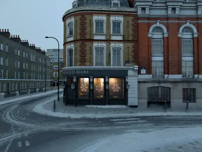 Snowy Streets of London Low-poly 3D model
