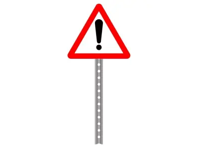 caution warning sign 3D model