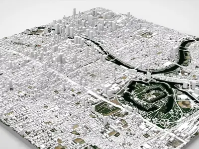 Cityscape Osaka Honshu Japan 3D model