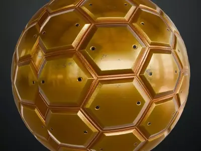Golden Ver Metal Plate PBR Seamless Texture