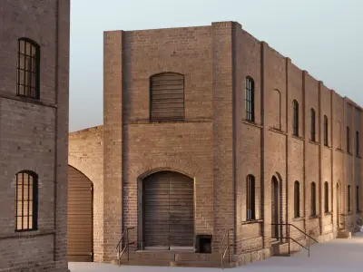 Facade old stone building 001 Kit Collection Low-poly 3D model