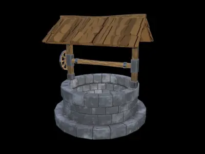 Game Ready Village Well Model   Low-poly 3D model