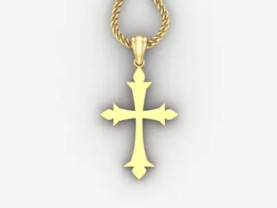 Light Gold 18K Cross Pendant 1CP026 3D print model