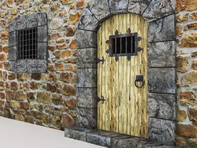 Medieval Castle Door Low-poly 3D model