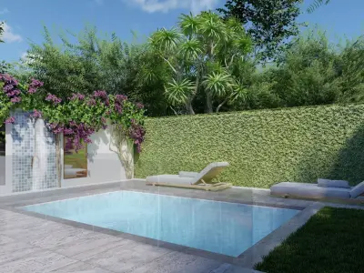 3D Exterior Scene 3D model design garden and landscape 3D 3D model