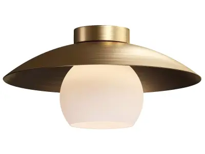  Brass Cap Gold Semi Flush Mount Ceiling Light 3D model