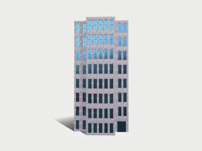 Game ready low poly modular city Low-poly 3D model