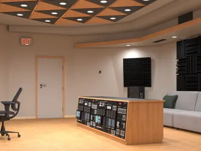  Recording Studio Interior with Equipment 