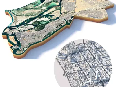 Abu Dhabi city in UAE 3D model