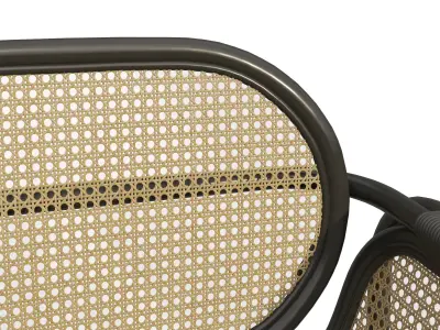 Fannie Wicker Rattan Square Arm Chair 3D model