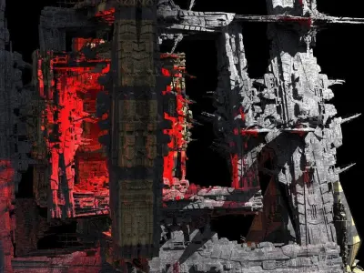 Final Boss facility overlord Kit bash exterior  3D model