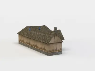 House wooden Low-poly 3D model