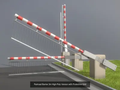 Railroad Barrier 3m High-Poly  3D Model Pack