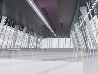 Sci-Fi Futuristic Corridor Concept hall Sci Fi Exhibition 3D model
