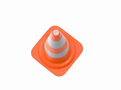Traffic Cone Low-poly 3D model 42