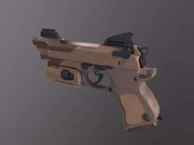 AAA Gun game-ready Low-poly 3D model