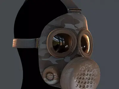 Gas mask helmet 3d model scifi Low-poly  Low-poly 3D model