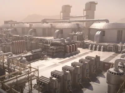 Scifi factory 3D model