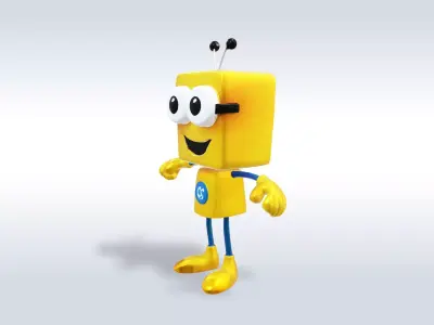 Cartoon character t stylized computer pc  3D model