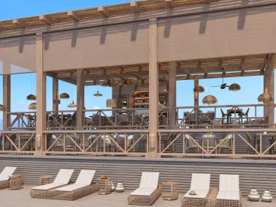 Beach Sea Side Snack Bar Restaurant - SCENE  3D model