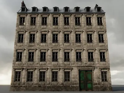 Paris Old Building Middle Low-poly 3D model