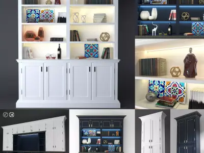 booikcase-Pack bookcase with bookshelves 3D model