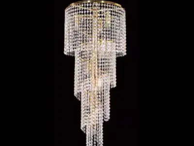 Chandalier chandelier with crystals hanging from it Low-poly 3D model