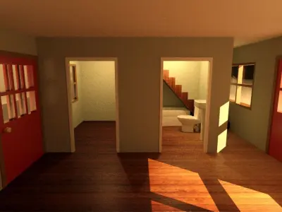 Small wooden lodge 3D model