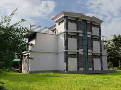 Casa Scene-villa-modern house 3D model 64