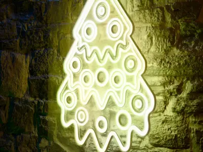 Procedural Neon Light - Drawing to Neon - Geometry Nodes 3D model