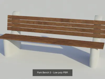 Park Benches - Low poly PBR 3D Model Pack