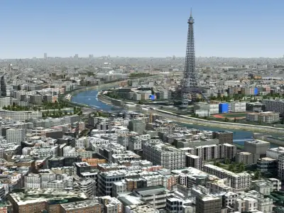 Paris France Low-poly 3D model