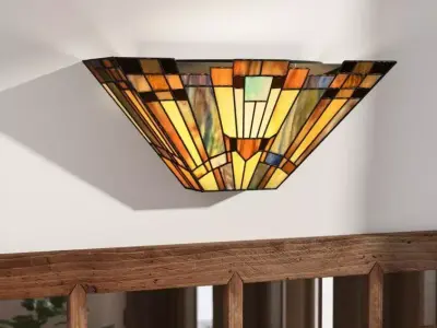 Charles Light Yellow Brown Flush Mounted Sconce 3D model