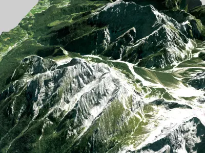 Mountain landscape Watzmann Germany 3D model