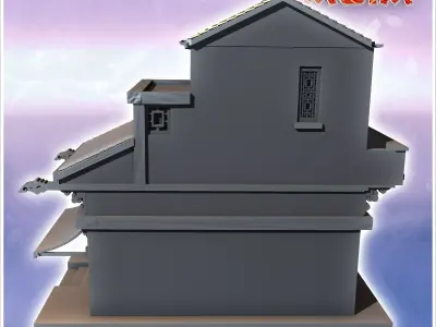Asian two-storey house with multiple floors 15 - Asian Asia Orie 3D print model