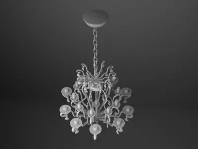 Big Vintage Chandelier Low-poly 3D model