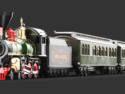  Detailed Full Locomotive Train With Interior(1) 