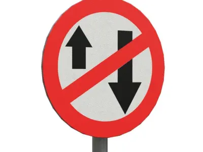 One way SignBoard Low-poly 3D model